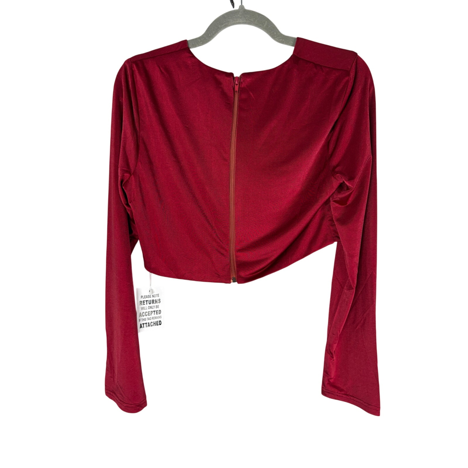 Yaura Kaira Cropped Top Ruched Jersey Long Sleeve Evening Night Out Fall S — image 8 of 8